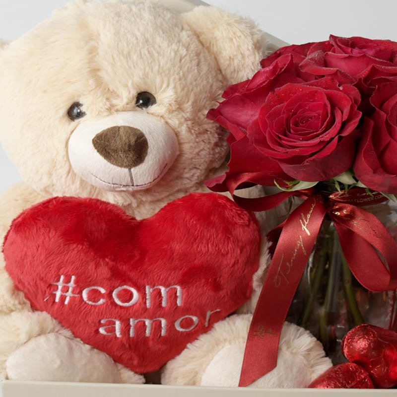 Caixa Com Pelúcias, Rosas e Chocolate - Romance - Imagem 4