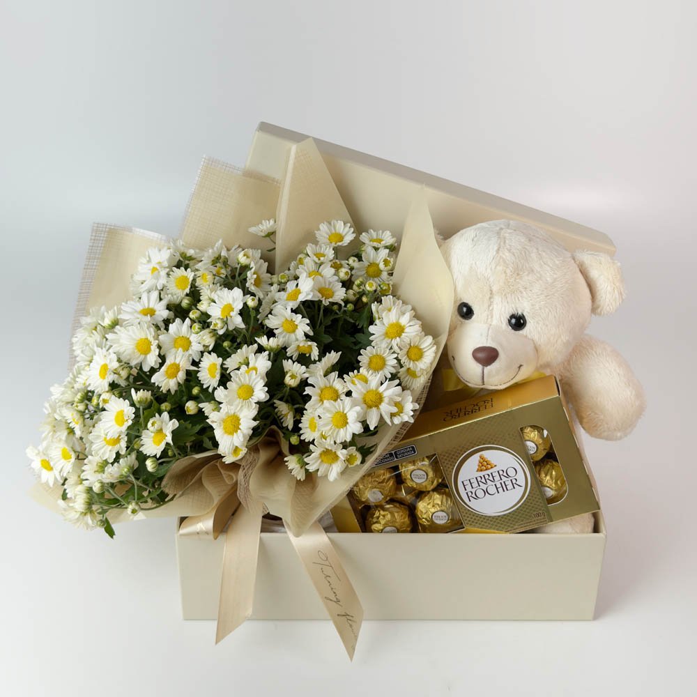 Caixa Com Pelúcia, Flores e Chocolates - Teddy - Imagem 2